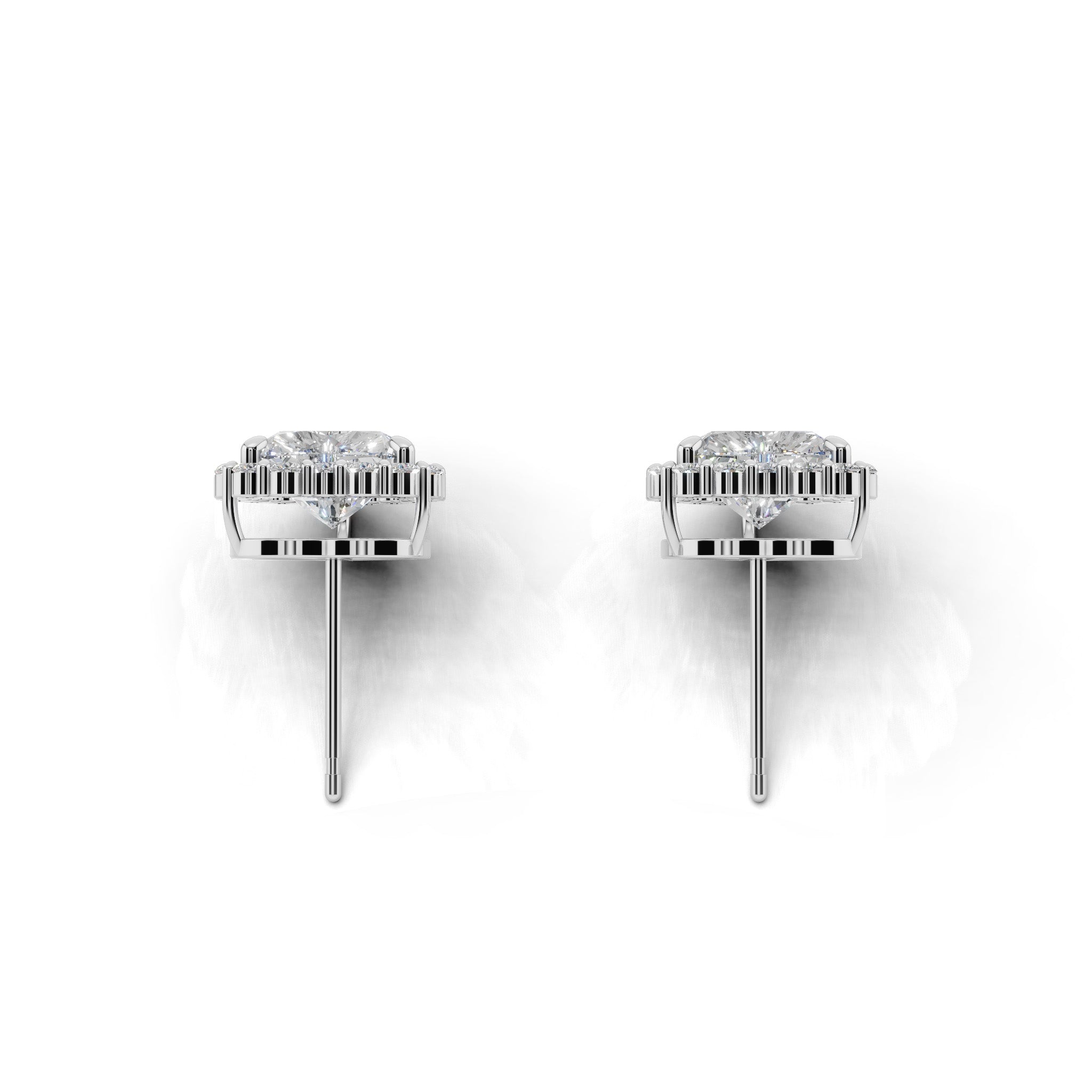 ハートシェイプ ヘイロー ダイヤモンド ピアス
