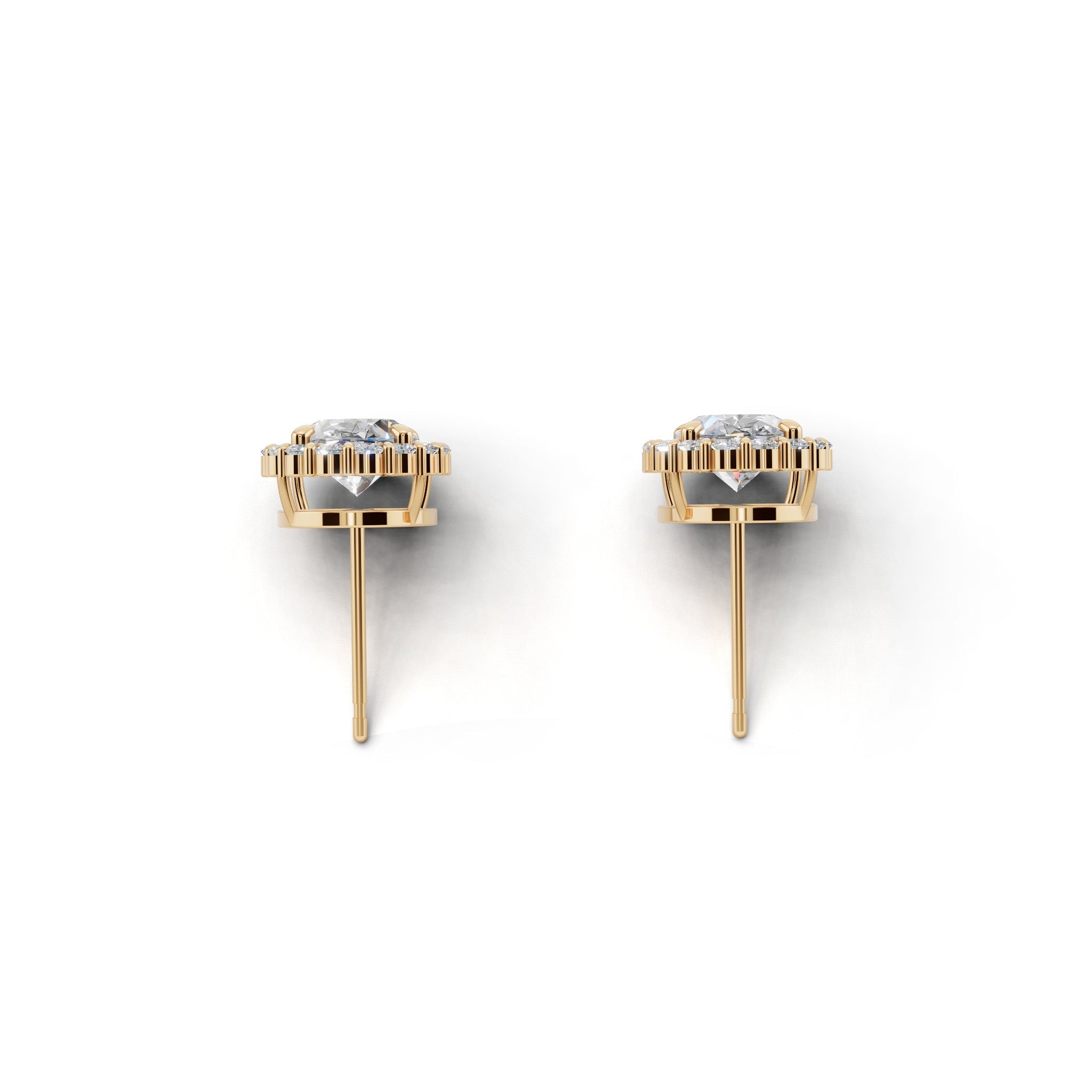 オーバルカット ヘイロー ダイヤモンド ピアス