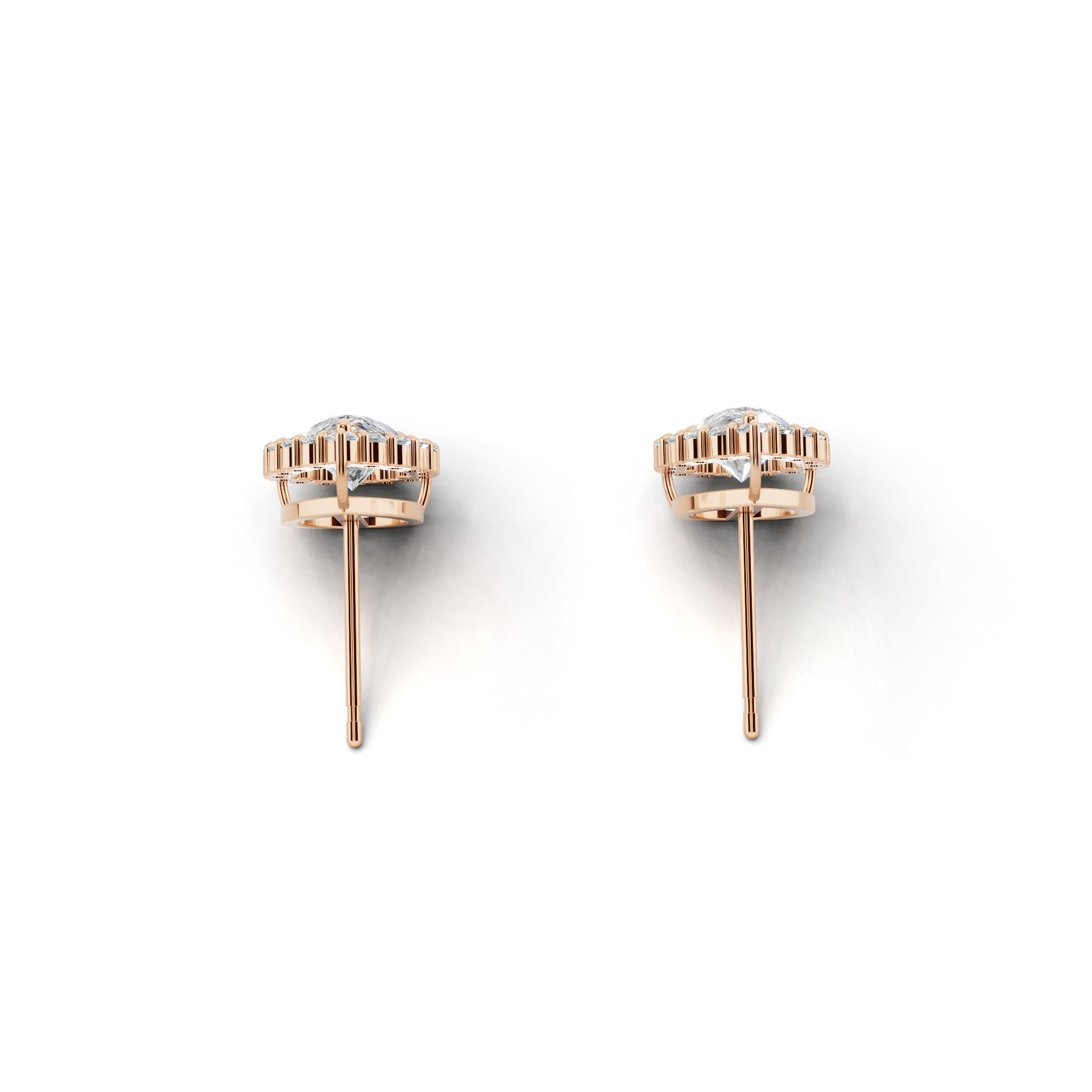 ペアシェイプ ヘイロー ダイヤモンド ピアス