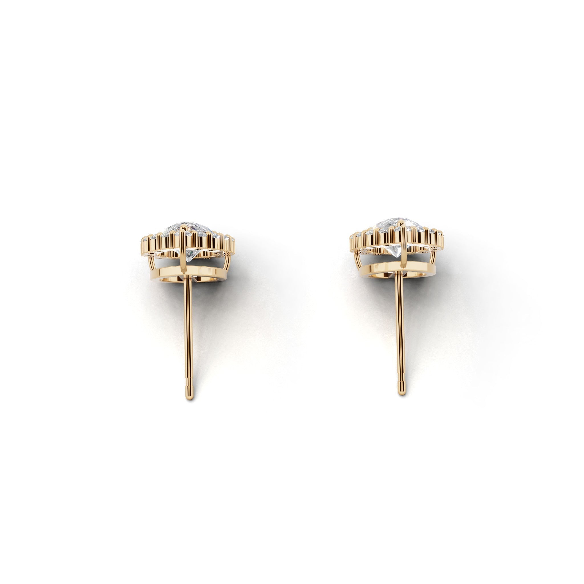 ペアシェイプ ヘイロー ダイヤモンド ピアス