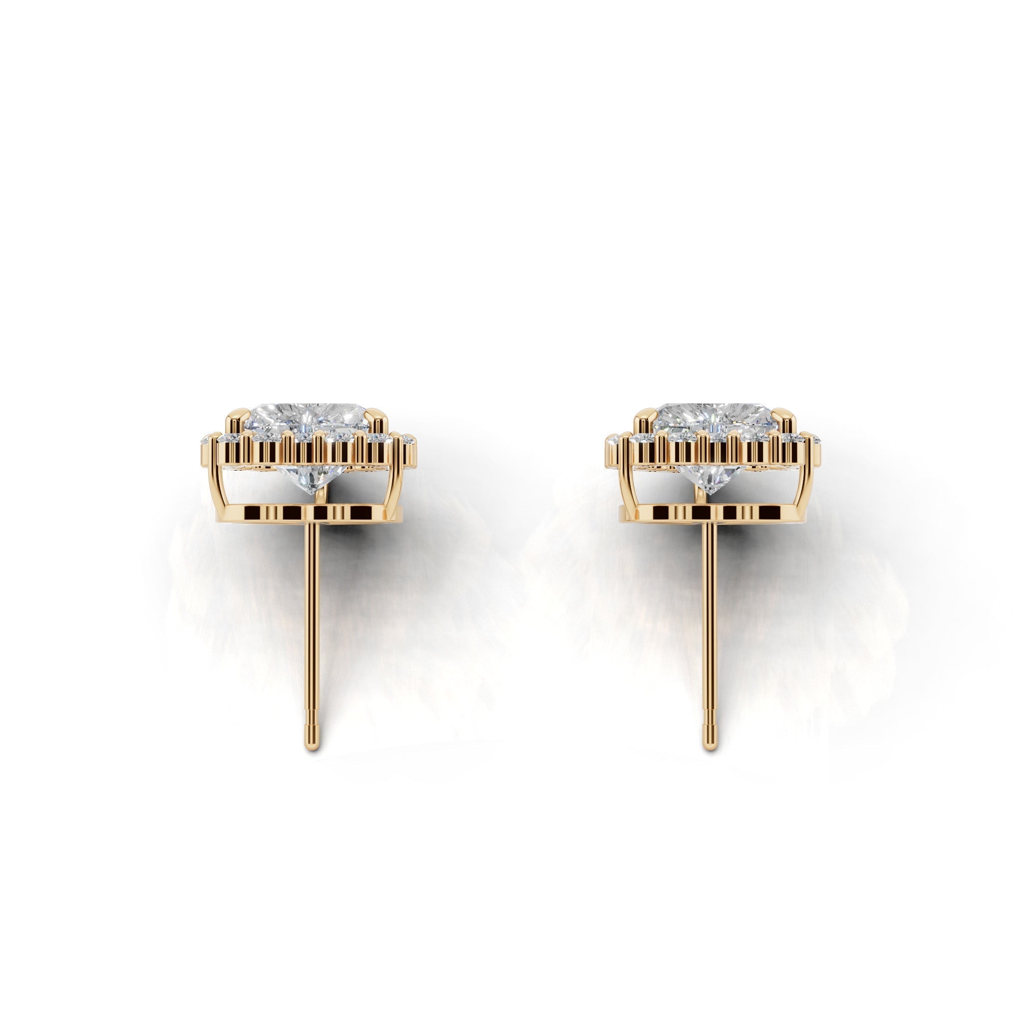 ハートシェイプ ヘイロー ダイヤモンド ピアス