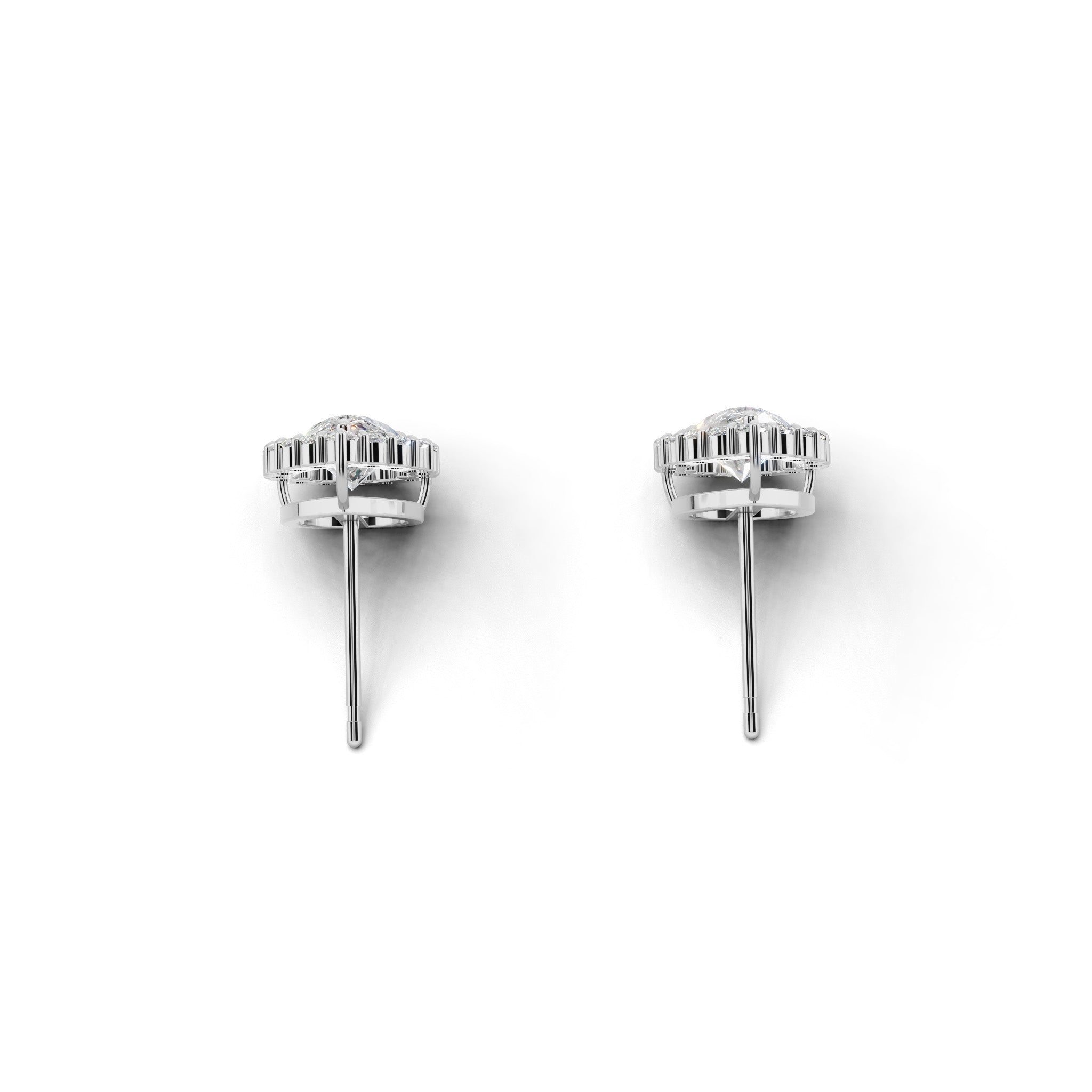 ペアシェイプ ヘイロー ダイヤモンド ピアス