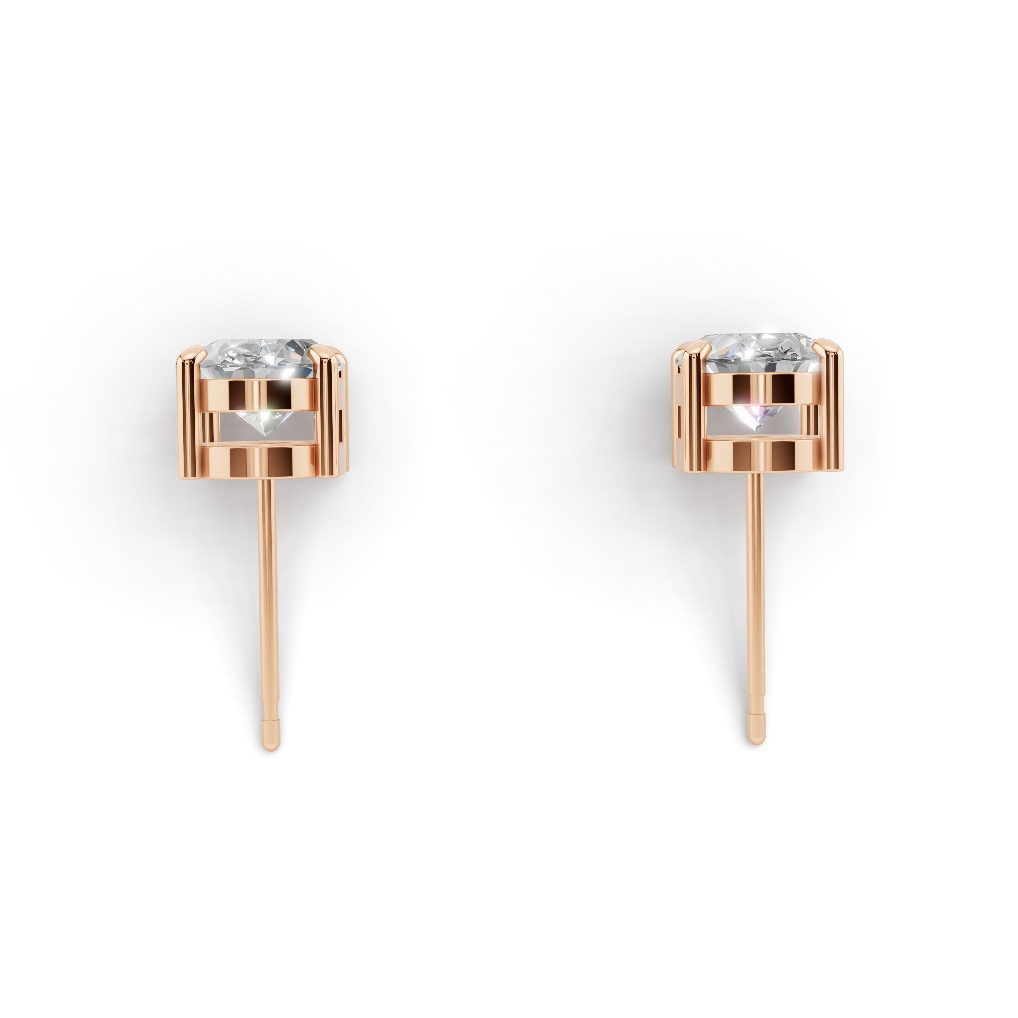 オーバルカット ソリティア ダイヤモンド ピアス