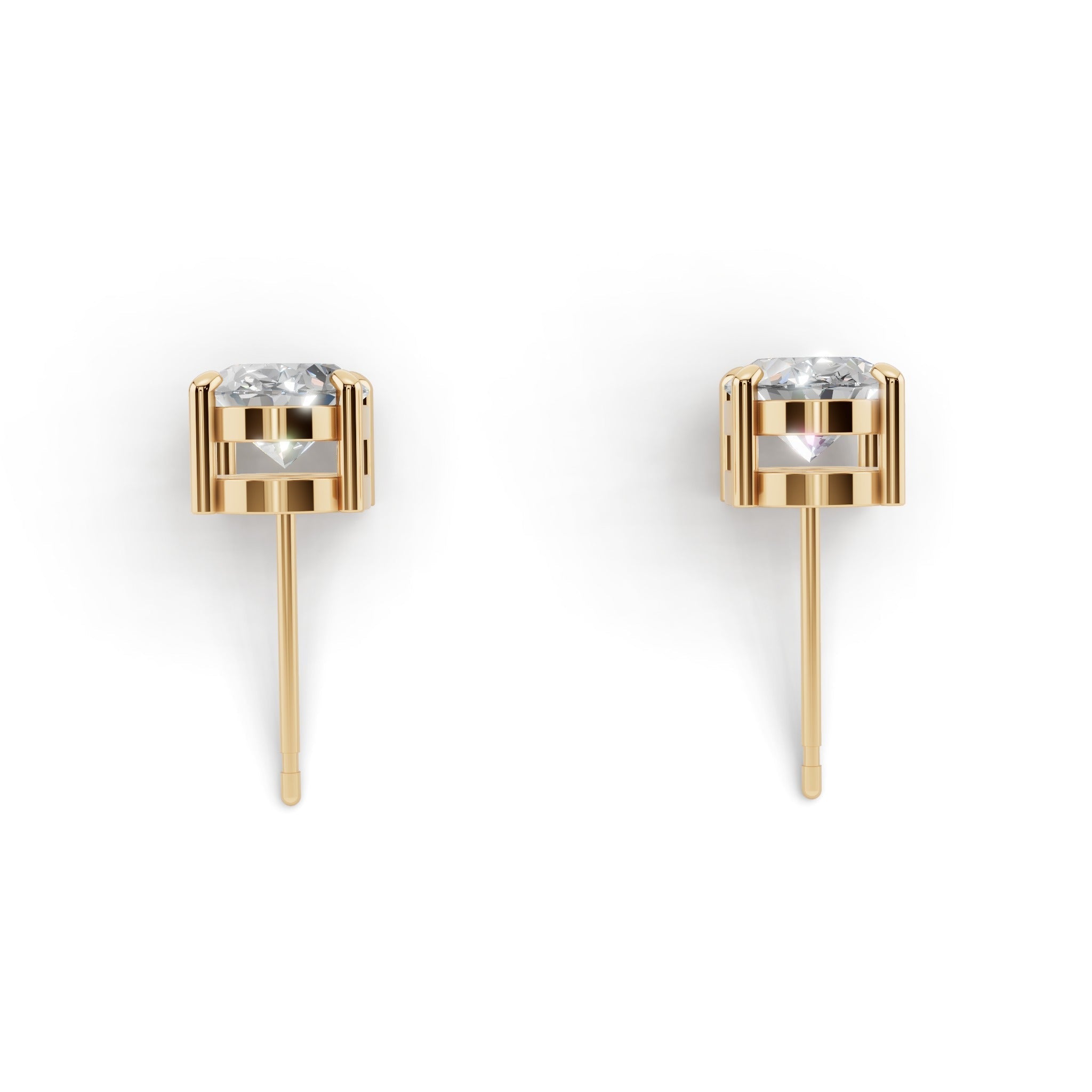 オーバルカット ソリティア ダイヤモンド ピアス